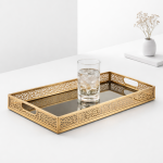 Decorative Laser Cut Gold Serving Tray