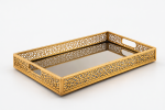 Decorative Laser Cut Gold Serving Tray - Image 3