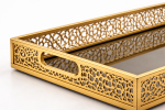 Decorative Laser Cut Gold Serving Tray - Image 2