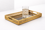 Decorative Laser Cut Gold Serving Tray - Image 5